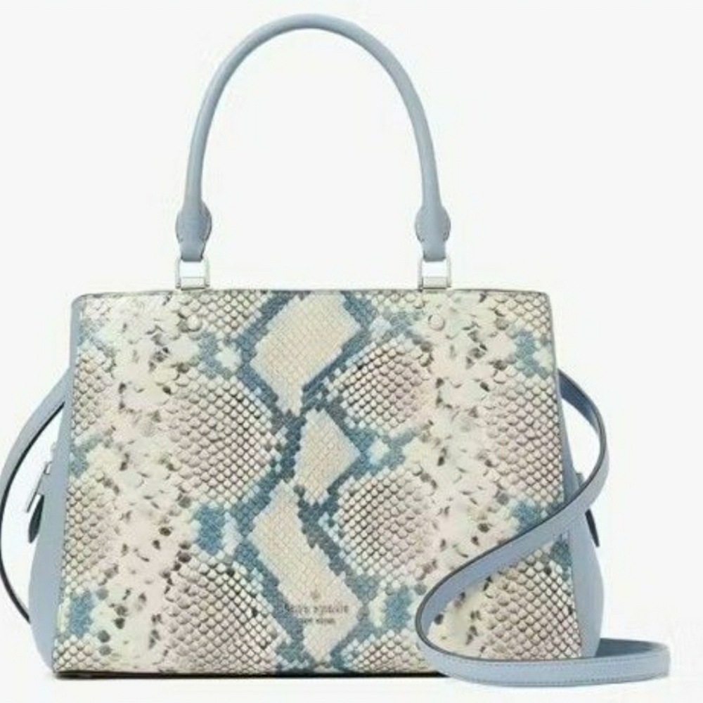 Kate Spade Designer Leila Animal Snake Print Embossed Crossbody Purse Handbag